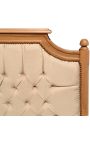 Bed headboard French country chic style beech wood and linen fabric