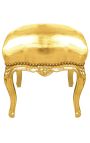 Μπαρόκ υποπόδιο Louis XV Χρυσό δερματίδιο και χρυσό ξύλο