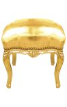 Barok fodstøtte Louis XV Guld læder og guld træ - 2