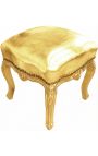 Barroco reposapiés Louis XV Leatherette de oro y madera de oro.