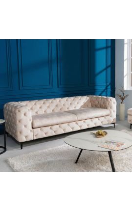 Design Art Deco Chesterfield "Česká republika" sofa na 3 místa v šampaňském samátu