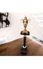 Store vase emaljerte blå keramiske bronzes