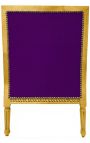 Stor Bergère stolen Louis XVI-stil purpur velvet og gulvet træ - 19