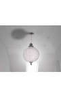 Lustre bola com pendentes de vidro transparente com bronzes