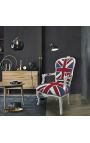 "Union Jack" barokový kreslo Louis XV štýl a strieborné drevo - 13
