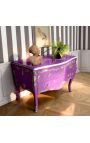 Big baroque dresser of style black Louis XV with silver bronze