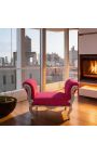 Barokk-pink Louis XV Stiil Fuchsia Fabric ja Silver Wood - 8