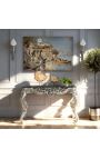 Fossiilisoitu puu maton mustan metallipalvelun päällä - Koko M