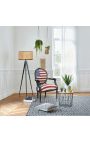 Baroque armchair Louis XVI style American Flag and glossy black wood - 10