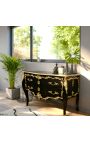 Large baroque dresser black Louis XV style, gold bronzes - 2