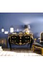 Stor barock dresser svart Louis XV stil, guldbrons - 3