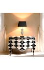 Tafellamp in zilver brons zwart marmeren voet