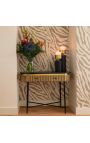 HERMIA Конзола с черен мраморен плот и златен месинг