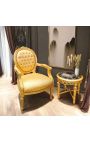 Rotondo Louis XVI tavolo laterale in marmo nero con legno dorato - 16