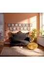 Barock Rokoko 2-Sitzer Sofa schwarzes Kunstleder und schwarzes Holz - 5