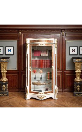 Dispozitiv de afișare de marchetă de la Boulle Napoleon III stil alb cu bronzuri de aur - 3