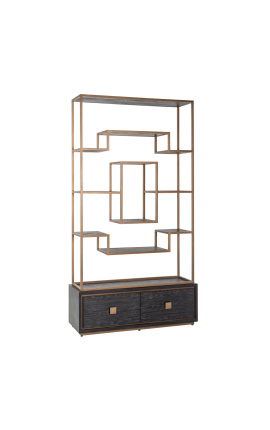Display cabinet Hunter black rustic - 1
