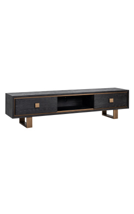 TV cabinet Hunter black rustic - 1