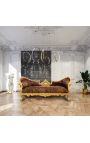 Barockes Napoleon III-Sofa im Medaillon-Stil, Leopardenstoff und Goldholz - 12
