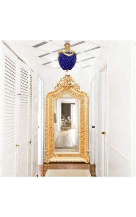 Chandelierblått glas med brons