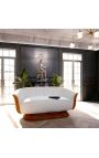 Sofa "Sljedeći članak" 3 sjedala u stilu art deco i bijela koža