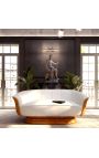 Sofa "Tulpen" 3 sitzer kunst deco stil elm und weiße lederette