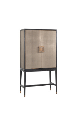 ERYNDOR Shagreen Effect Bar Cabinet i Black Oak - 182 cm