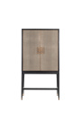ERYNDOR Shagreen Bar Cabinet în Oak Negru - 4 - 11