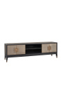 TV cabinet Bloomville brass shagreen - 1