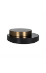 Mesa de centro de estructura en metal negro y dorado con tapa espejada - 112 cm - 9