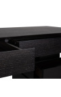 Structura skrivbord i träkol ekfaner med borstat guldbas och 5 lådor 140 cm - 11