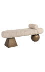 Structura Bench în țesături texturate de la Beige Angora și a alamă de culoare din alamă - 1