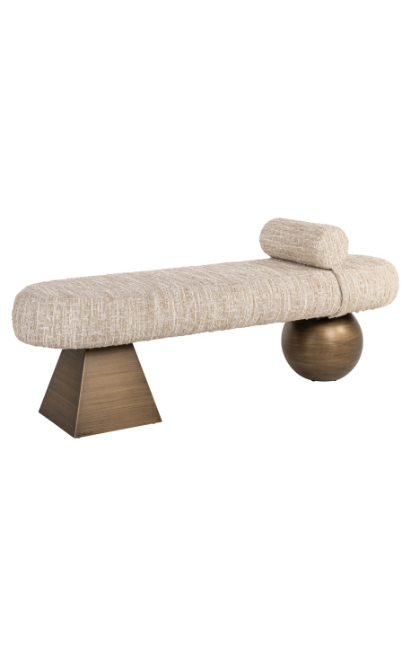 Structura penkki Beige Angoran kuvioitu kangas ja harjattu messinki - 1