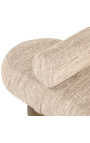 Structura-bank in beige angora getextureerde stof en geborsteld messing afwerking metaal - 8