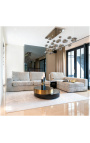 STRUCTURA coffee table in black and golden brass with mirrored top - 112 cm - 2