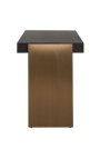Structura Desk в древесном дубовом шпоне с матовой золотой базой и 5 ящиков 140 cm - 6