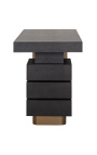 Scrivania Structura in impiallacciatura di quercia a carbone con base in oro spazzolato e 5 cassetti 140 cm - 7