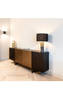 STRUKTURA előlap faszéntölgy furnérban csiszolt arany ajtók és designer bázis - 220 cm - 5