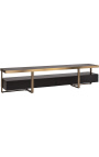 Structura TV-kabinet i trækul Oak finer og børstet guld rustfrit stål - 220 cm - 1