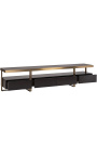 Structura TV-Schrank in Holzkohle-Eiche-Furnier und gebürstetem Gold Edelstahl - 220 cm - 7
