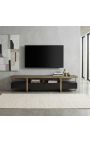 Armário de TV Structura em carvalho de carvalho de carvalho e aço inoxidável escovado - 220 cm