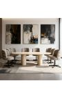 Table de repas STRUCTURA en travertin beige - 240 cm