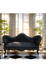Μπαρόκ Sofa Napoléon III Μαύρο Βελβέτ και Μαύρο Λάκκερ ξύλο - 14