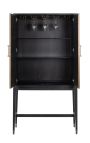 ERYNDOR Shagreen Effect Bar Cabinet i svart ek - 6 - 11