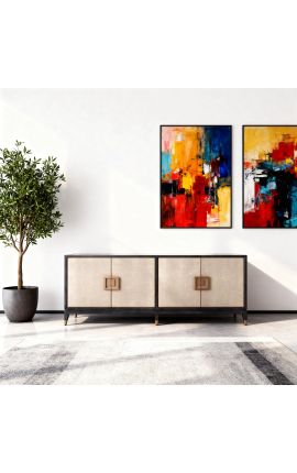 ERYNDOR Shegreen Effect Sideboard σε μαύρο Oak - 193 cm