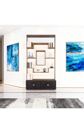 Talvorn Display Cabinet σε μαύρο βελανιδιές και βουρτσισμένο ορείχαλκο