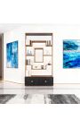 Talvorn Display Cabinet in Black Oak Fineer en geborsteld messing metaal