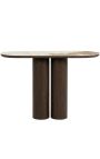 Valyron konsolbord i ek med en marmor-effekt keramik topp - 120 cm