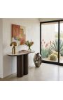 Tavolo per console Valyron in rovere con un top in ceramica in marmo-effetto - 120 cm