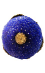 Lustre à pampilles verre bleu avec bronzes
